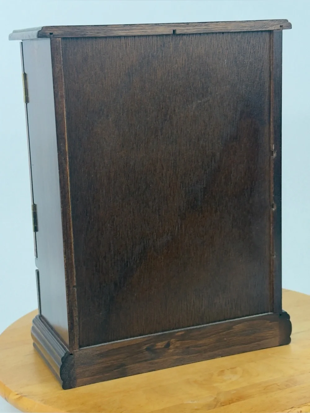 Wooden Heart-Drawer Jewelry Box with Mirrored Door - Dark Brown